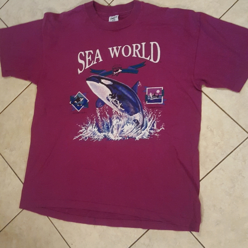 Vtg sea world t shirt sz.large